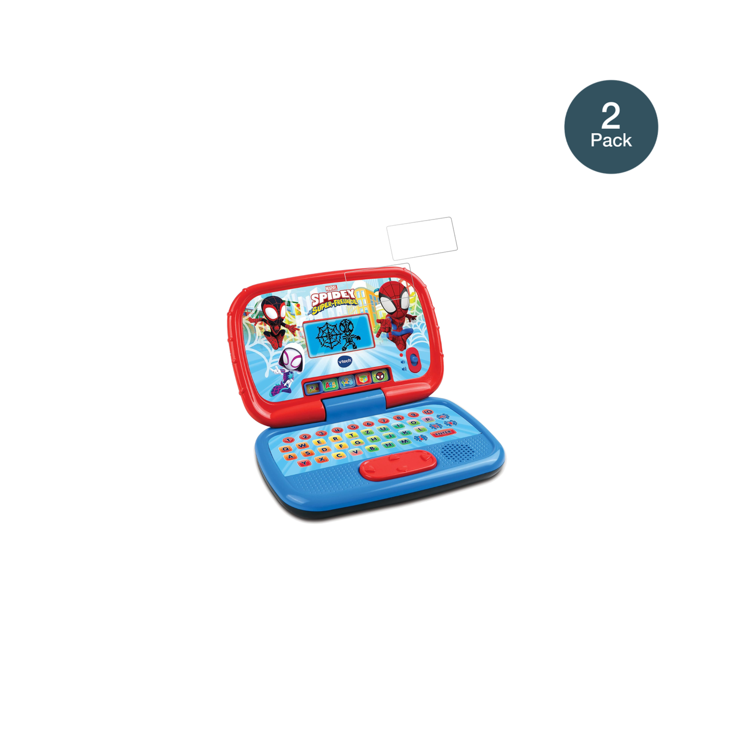 VtechSpidey Lernlaptop mit aufgebrachter dipos Flex Schutzfolie, glasklare Darstellung ohne Einschränkungen