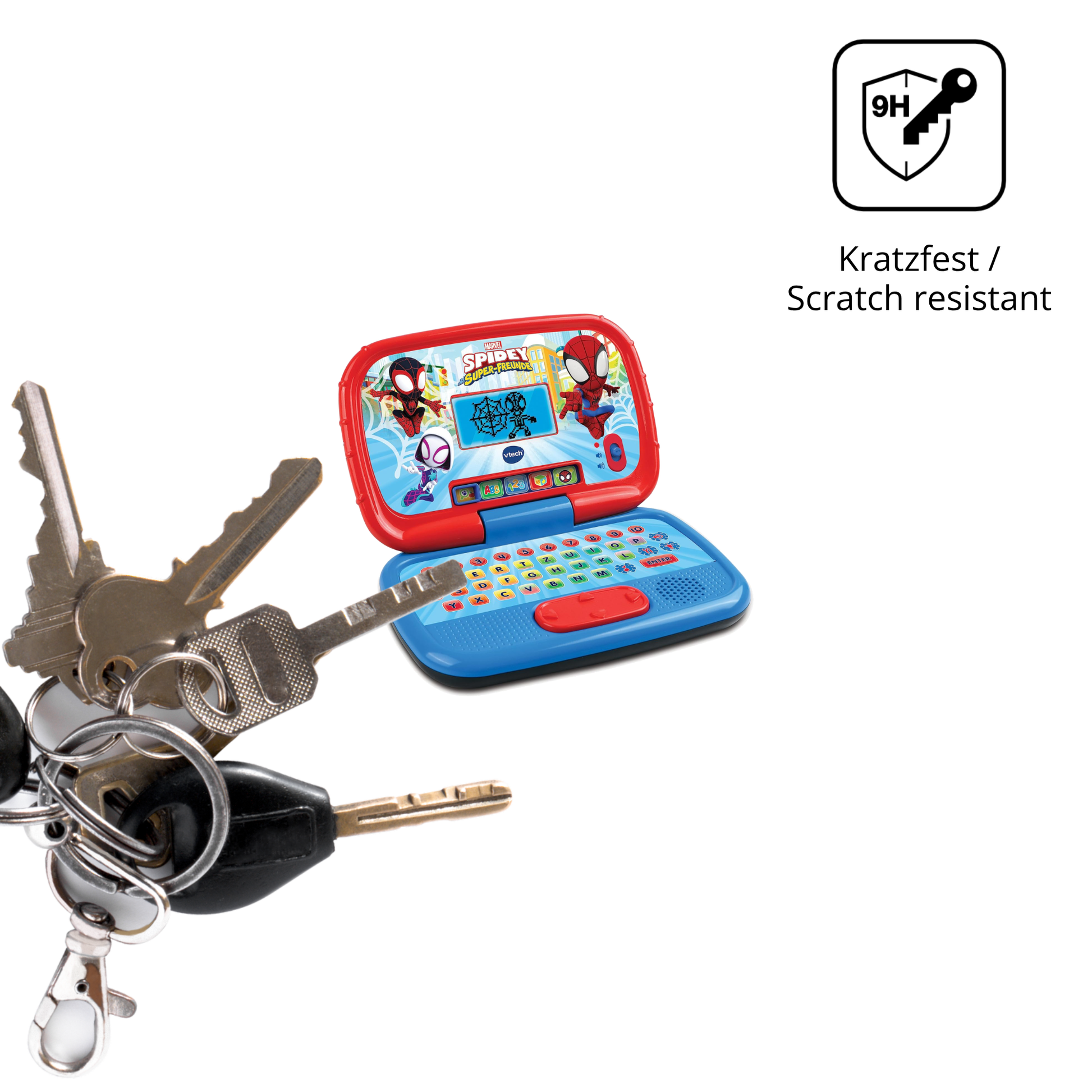 dipos Displayschutz für Vtech Spidey Lernlaptop, transparente Oberfläche, perfekte Passform auch für die Rundungen