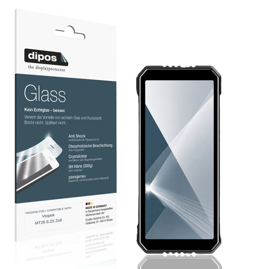 Klare Displayschutzfolie von dipos passend für Vtopek MT26 6.25 Zoll, 9H kratzfest und blasenfrei montiert