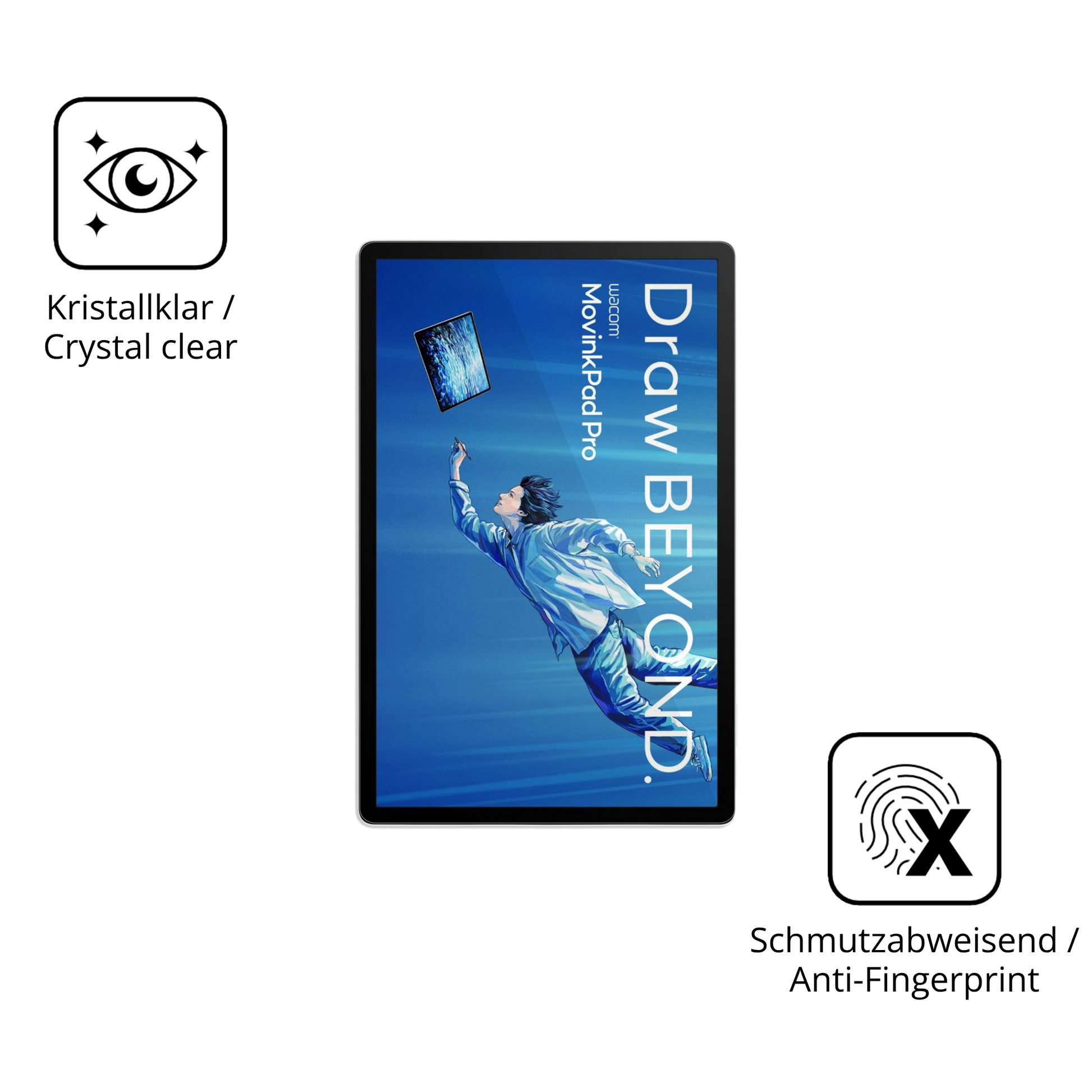 Flexible TPU-Folie passend zugeschnitten für Wacom MovinkPad Pro 14, vollständige Abdeckung