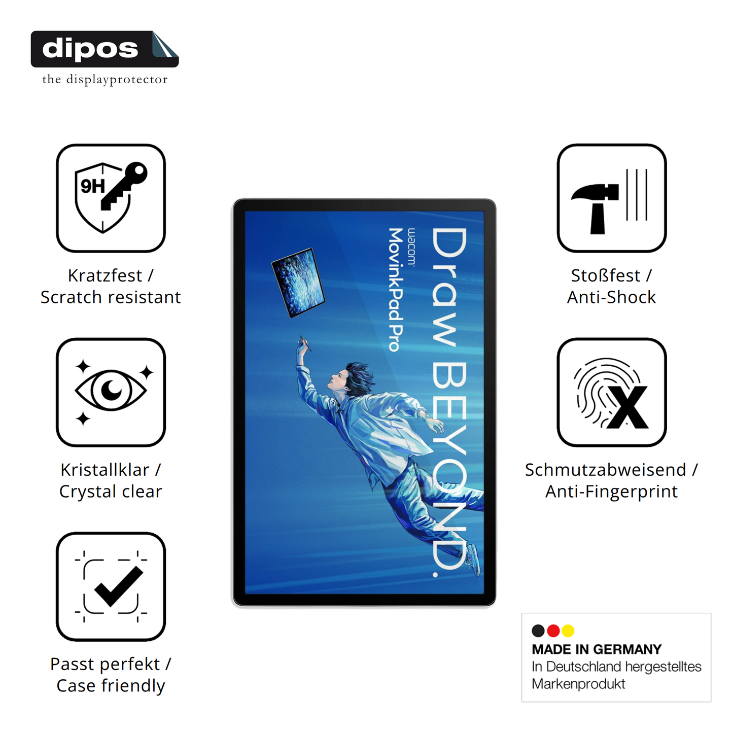 Displayschutz hergestellt in Deutschland, höchste Qualität made in Germany