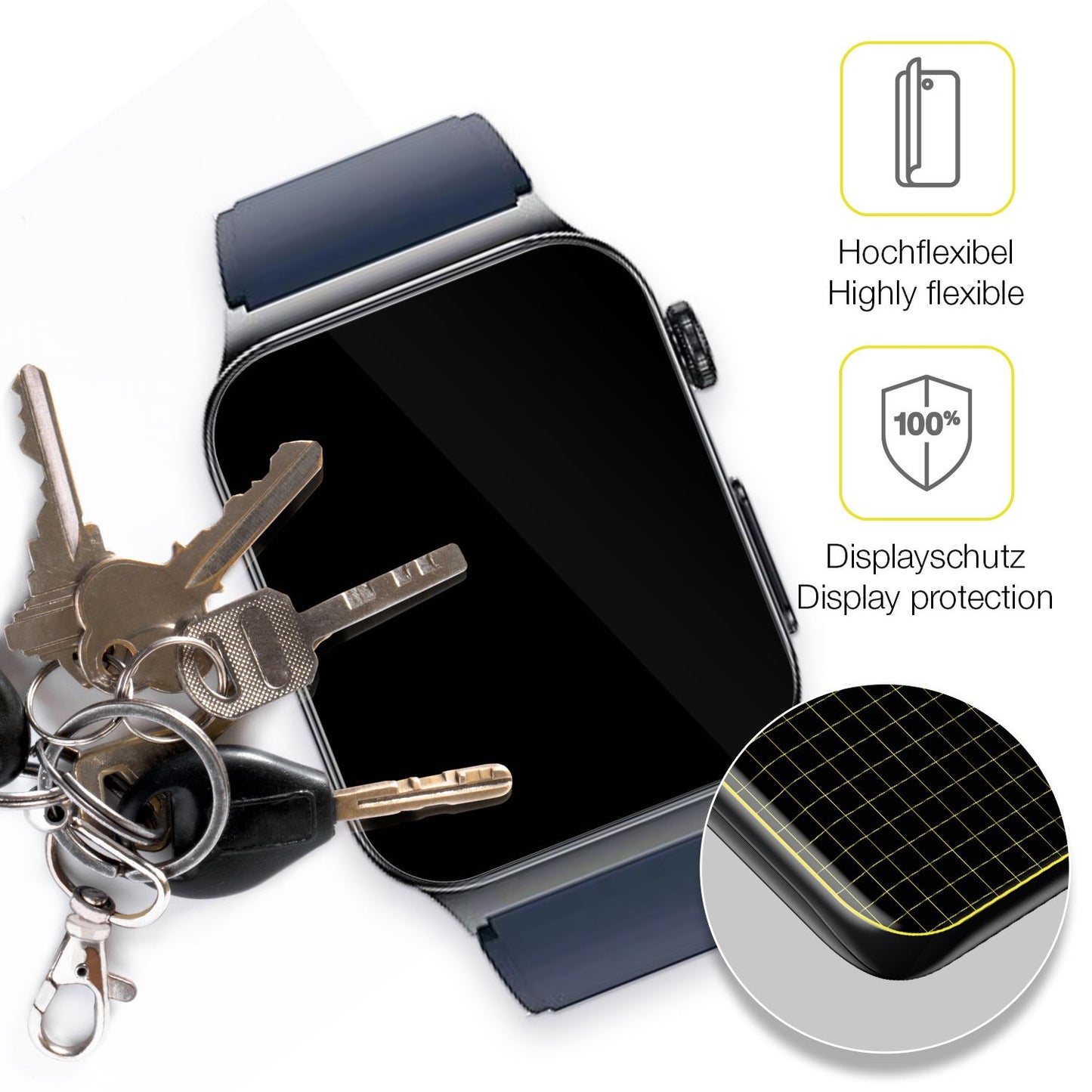 dipos Displayschutz für Watchmark Cardio One, transparente Oberfläche, geringe Dicke und perfekte Passform