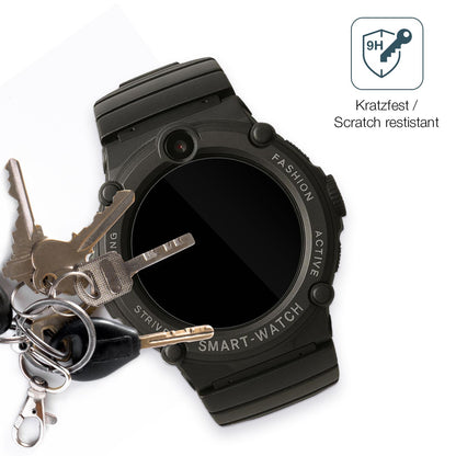dipos Displayschutz für Watchmark GPS Watch Kids, transparente Oberfläche, perfekte Passform auch für die Rundungen
