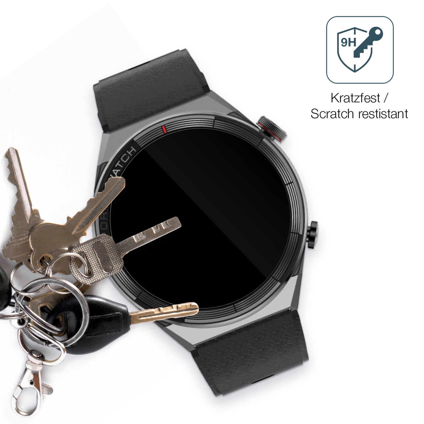 dipos Displayschutz für Watchmark Maverick, transparente Oberfläche, perfekte Passform auch für die Rundungen