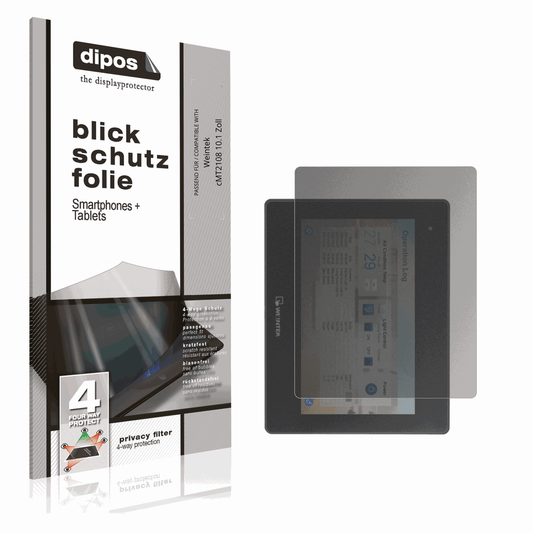 Blickschutzfolie von dipos passend für Weintek cMT2108 10.1 Zoll, präziser Zuschnitt und blasenfrei montiert