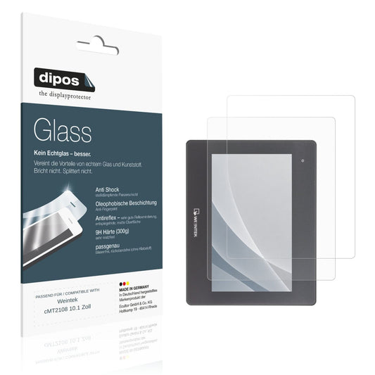 Matte Displayschutzfolie von dipos passend für Weintek cMT2108 10.1 Zoll, 9H kratzfest und blasenfrei montiert
