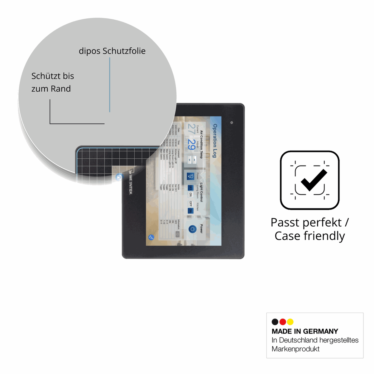 Besonders flexibler Displayschutz mit Anti-Shock-Schicht im Materialmix