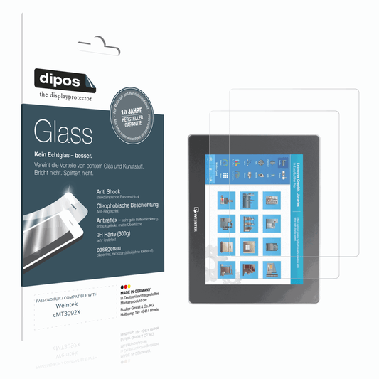 Matte Displayschutzfolie von dipos passend für Weintek cMT3092X, 9H kratzfest und blasenfrei montiert