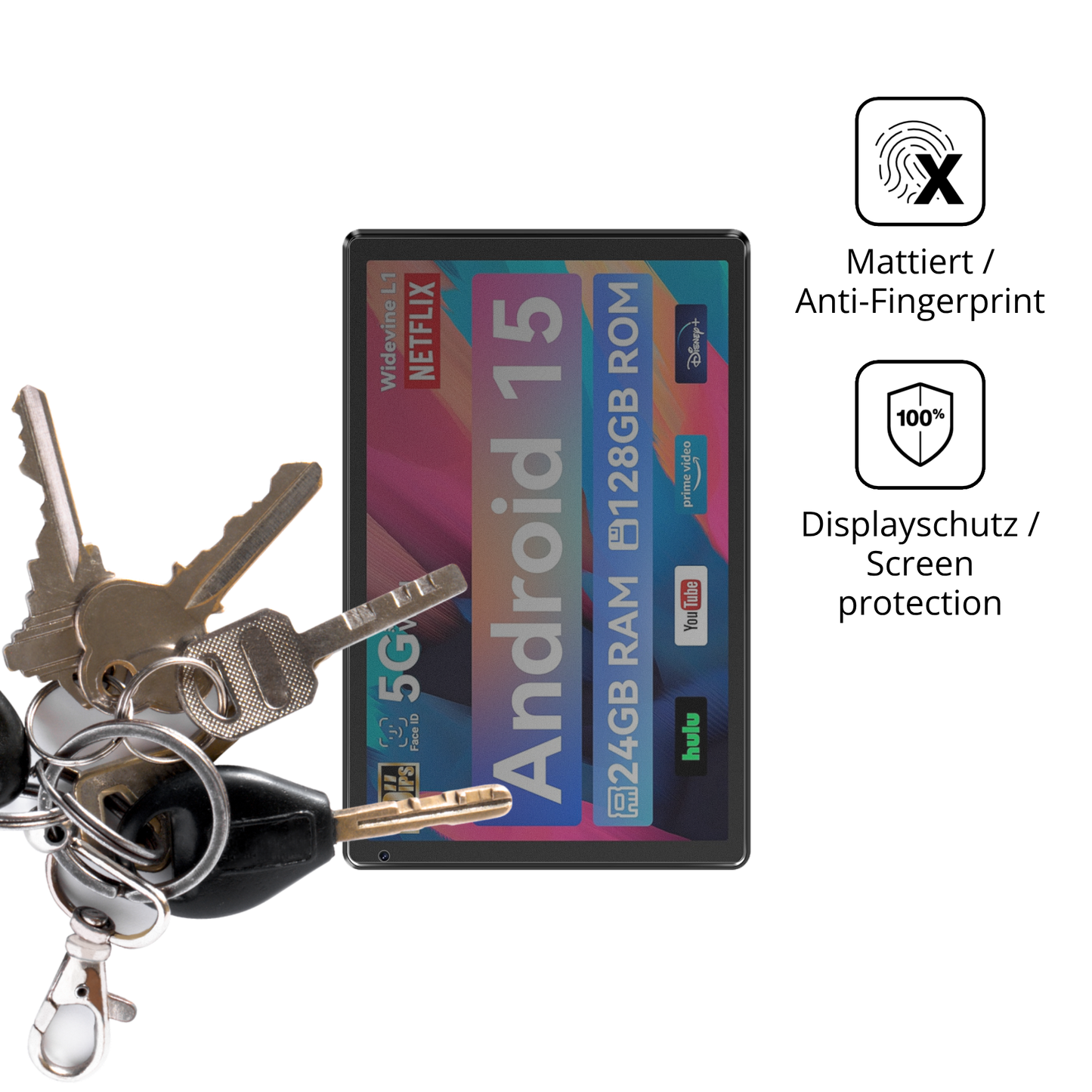 Blickschutzfolie für Whitedeer WHEC107BK 10.1 Zoll matt Schutzfolie Privacy