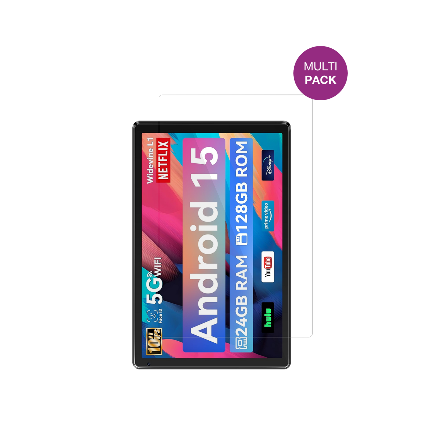 2x Schutzfolie klar für Whitedeer WHEC107BK 10.1 Zoll Display-Schutzfolie