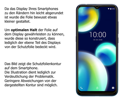 dipos Displayschutz für Wiko View 4 Lite, transparente Oberfläche, perfekte Passform auch für die Rundungen