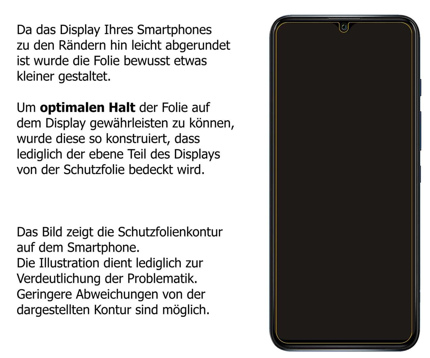 Schutzfolie mit optimaler Passform, zur Verwendung mit Hüllen geeignet
