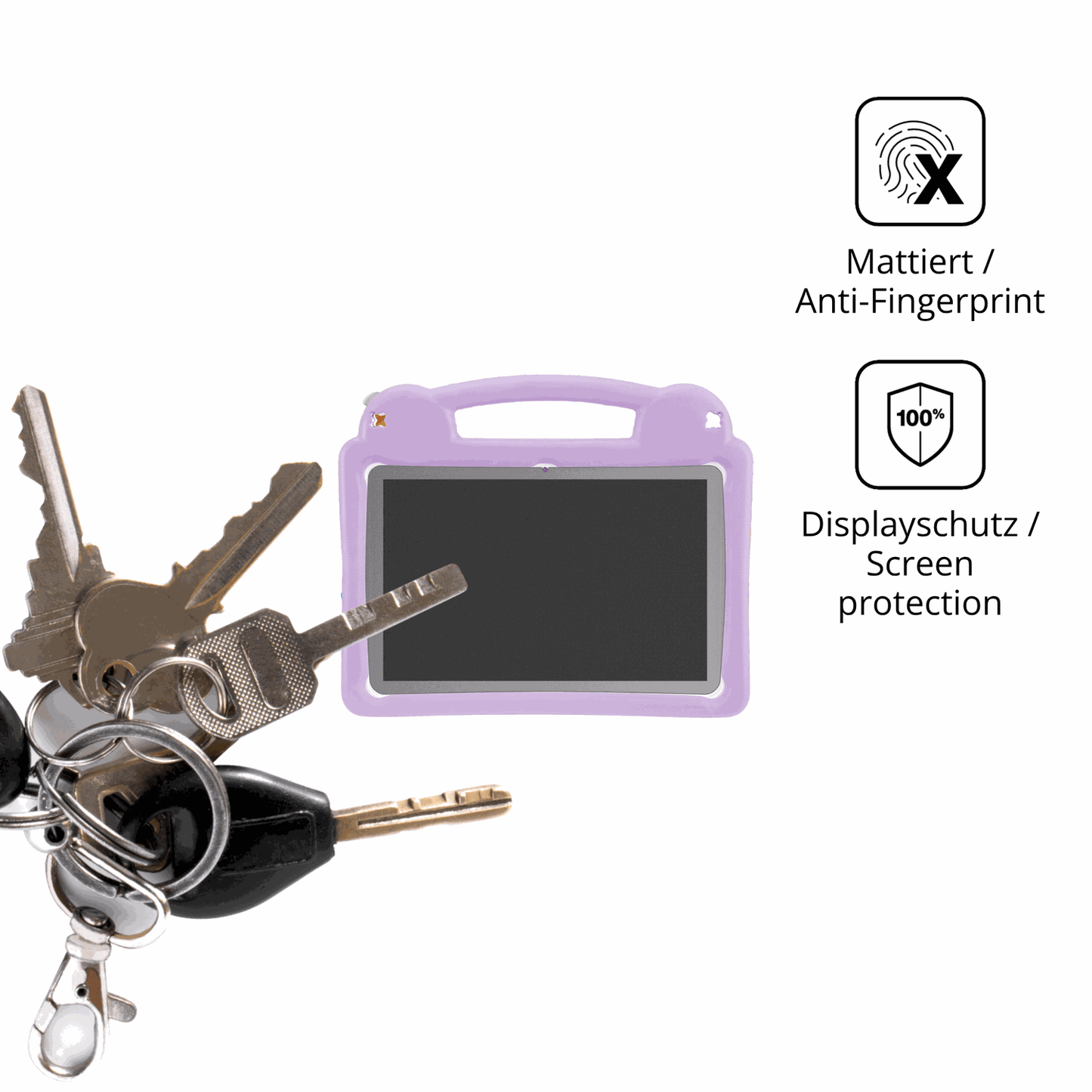dipos Displayschutz für Wilgoon Kids Tablet 10.1, mattierte Oberfläche, Blickschutzfilter und perfekter Passform