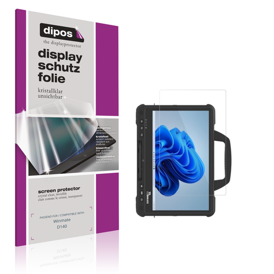 Klare Displayschutzfolie von dipos passend für winmated140, präziser Zuschnitt und blasenfrei montiert