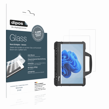 Matte Displayschutzfolie von dipos passend für winmated140, 9H kratzfest und blasenfrei montiert