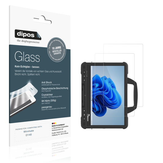 Klare Displayschutzfolie von dipos passend für winmated140, 9H kratzfest und blasenfrei montiert