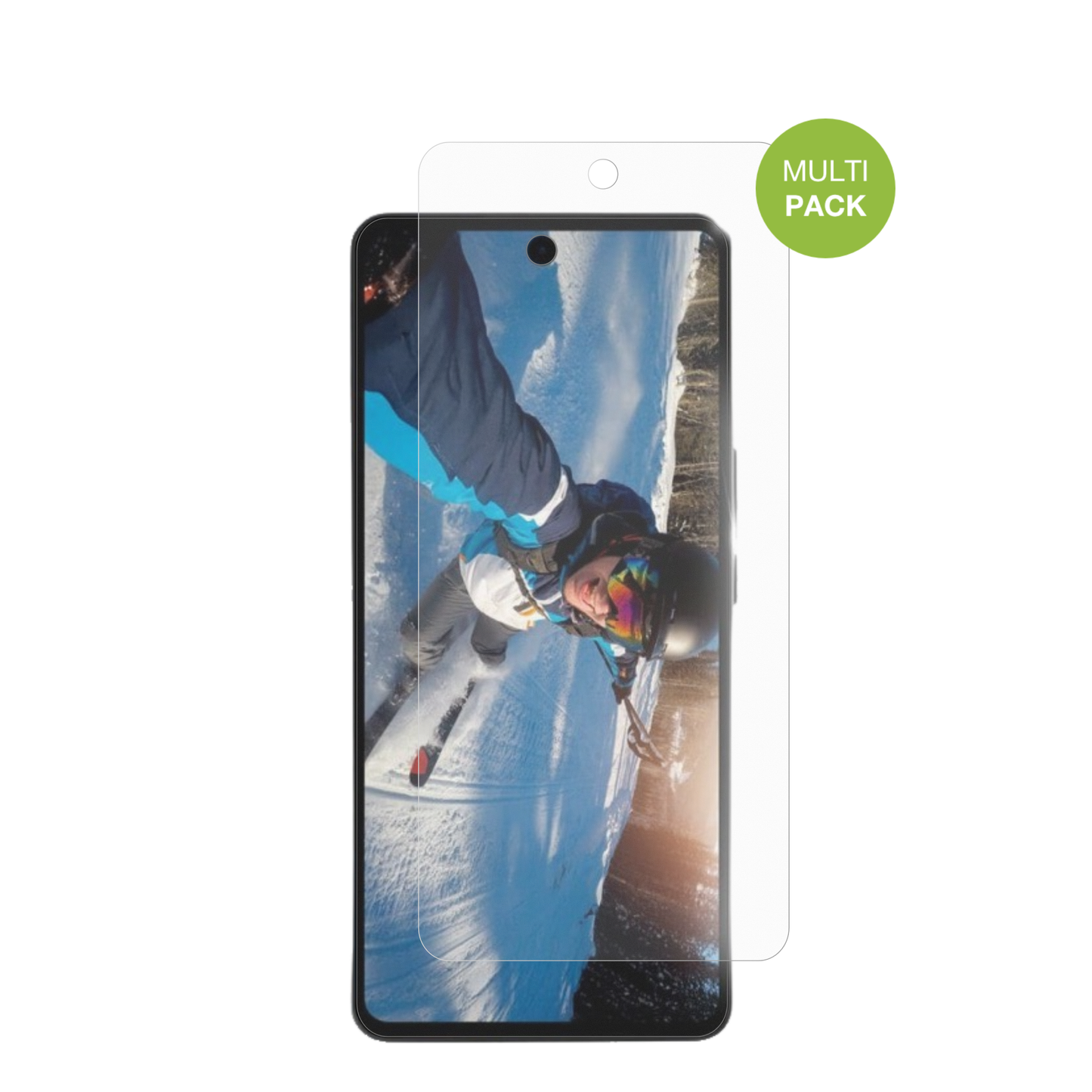 WobbleOne mit aufgebrachter dipos Displayschutzfolie, die lästige Fingerabdrücke minimiert