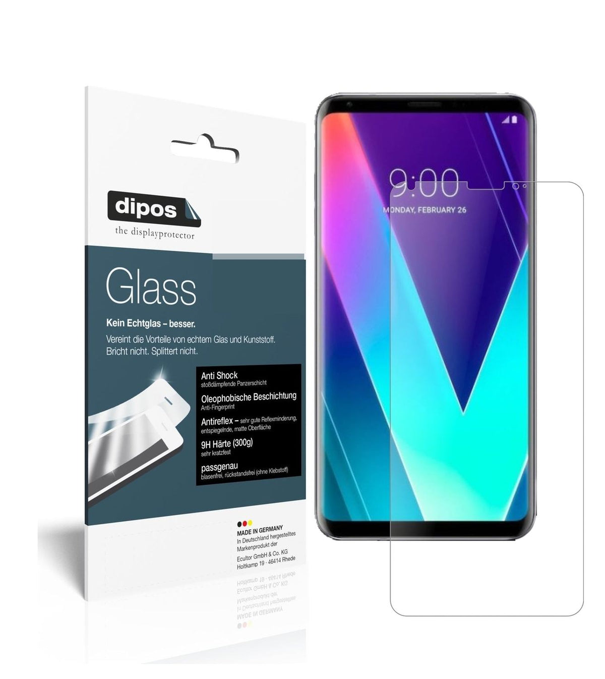 1x 9H Schutzfolie matt für LG V30S+ ThinQ Panzerfolie