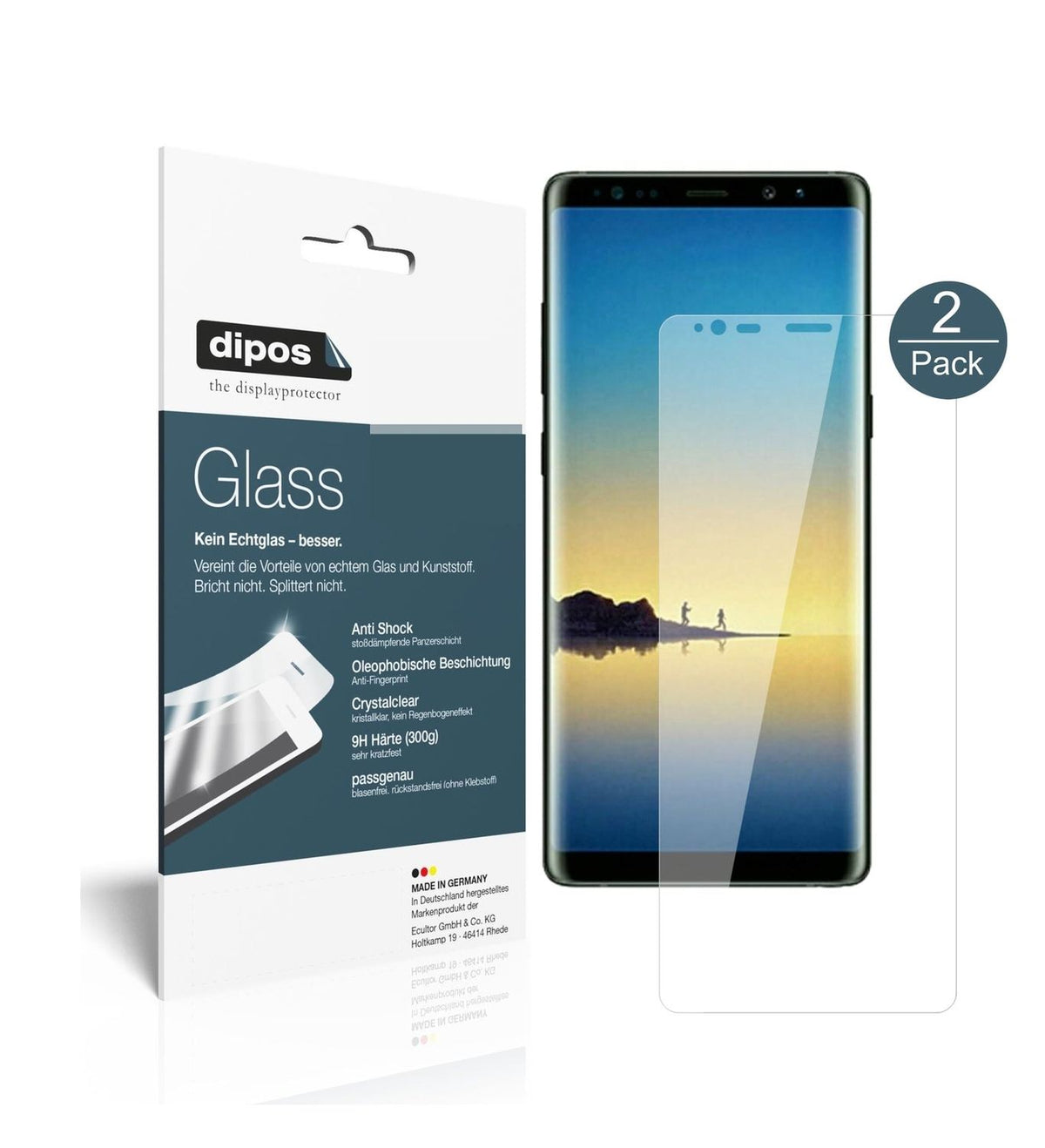 1x 9H Schutzfolie für Samsung Galaxy Note 8 Panzerfolie