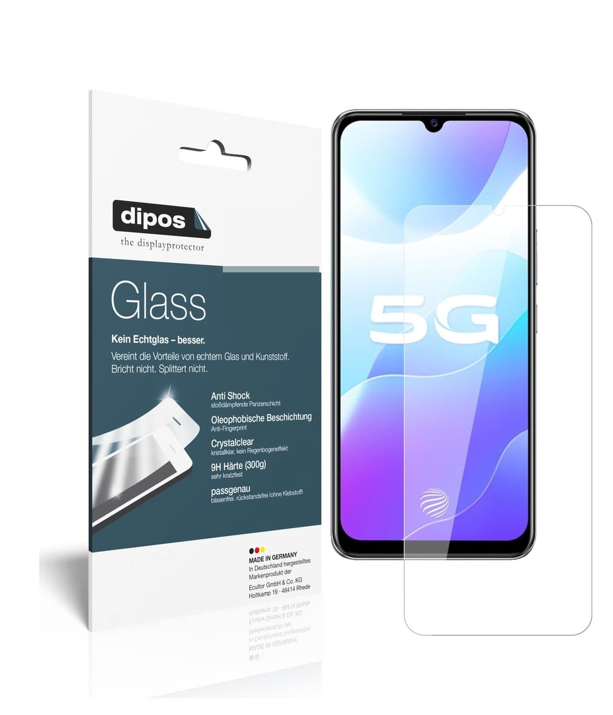 1x 9H Schutzfolie für Vivo Y73s 5G Panzerfolie