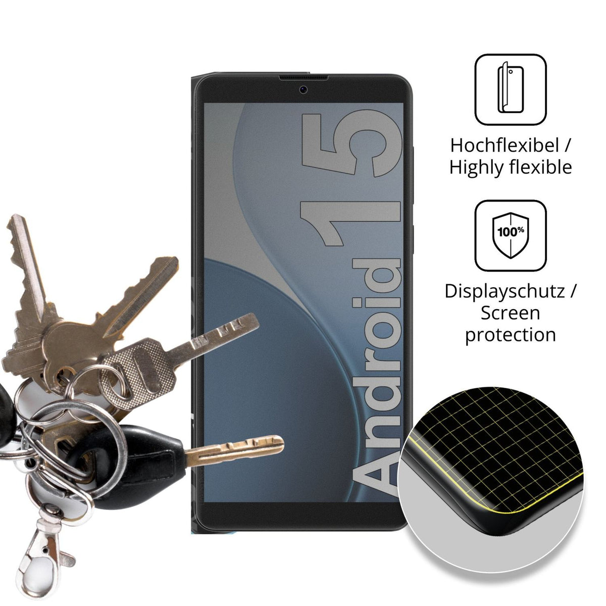 dipos Displayschutz für XGODY X33, mit Blickschutzfilter und perfekter Passform auch für die Rundungen