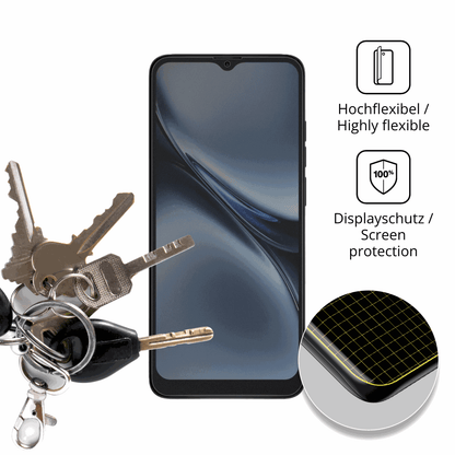 dipos Displayschutz für XGODY X36, mit Blickschutzfilter und perfekter Passform auch für die Rundungen