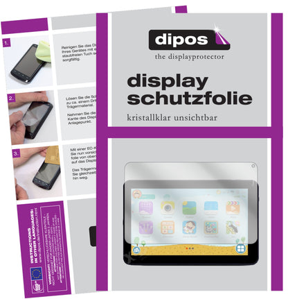 Klare Displayschutzfolie von dipos passend für XGODY T901 9 Zoll, präziser Zuschnitt und blasenfrei montiert