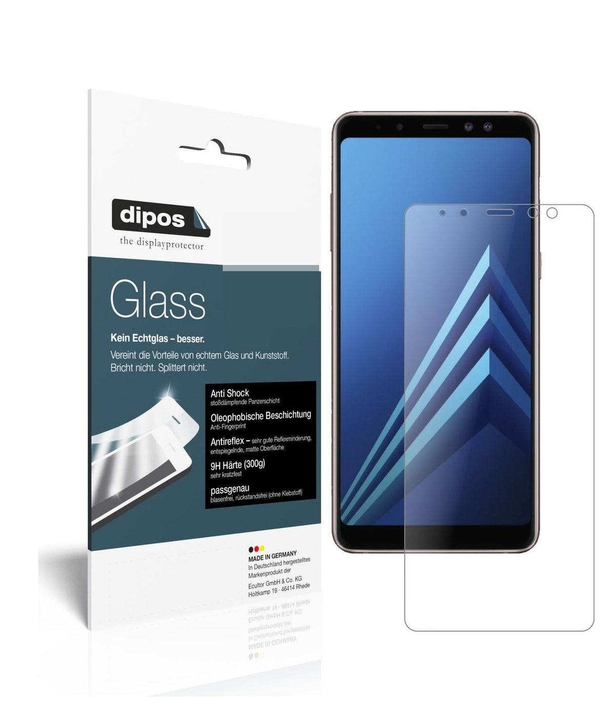1x 9H Schutzfolie matt für Samsung Galaxy A8 (2018) Panzerfolie