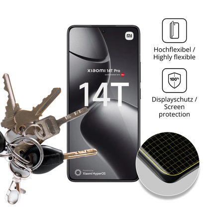 dipos Displayschutz für Xiaomi 14T Pro, transparente Oberfläche, geringe Dicke und perfekte Passform