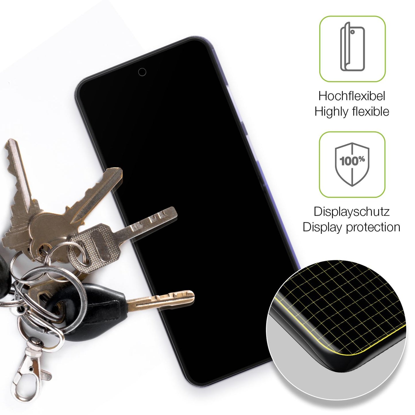 dipos Displayschutz für Xiaomi Mix Flip 2, transparente Oberfläche, perfekte Passform auch für die Rundungen