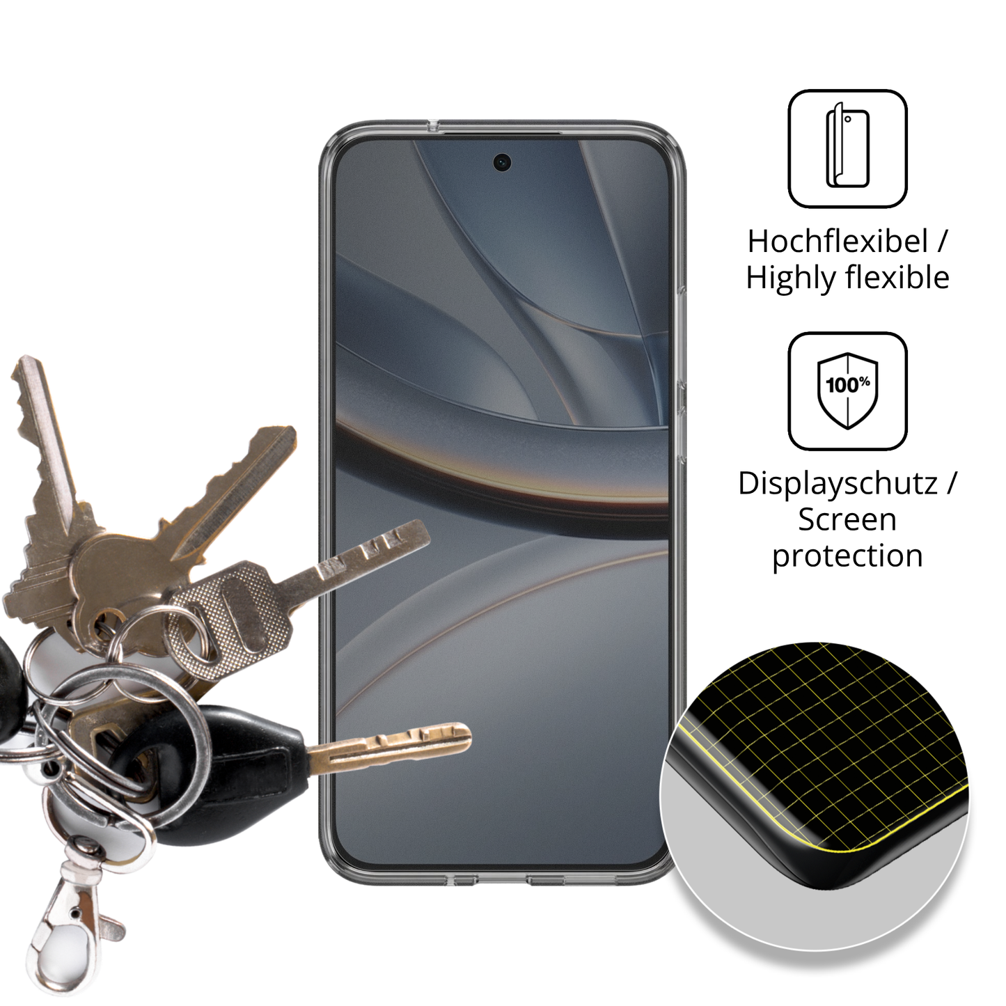 dipos Displayschutz f�r Xiaomi Poco F7 5G Case Friendly, mit Blickschutzfilter und perfekter Passform auch f�r die Rundungen