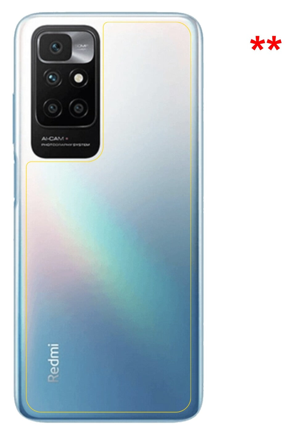 Dünne und klare Folie passend zugeschnitten für Xiaomi Redmi 10 Rückseite
