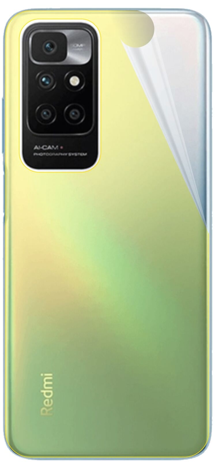 dipos Displayschutz für Xiaomi Redmi 10 Rückseite, transparente Oberfläche, geringe Dicke und perfekte Passform