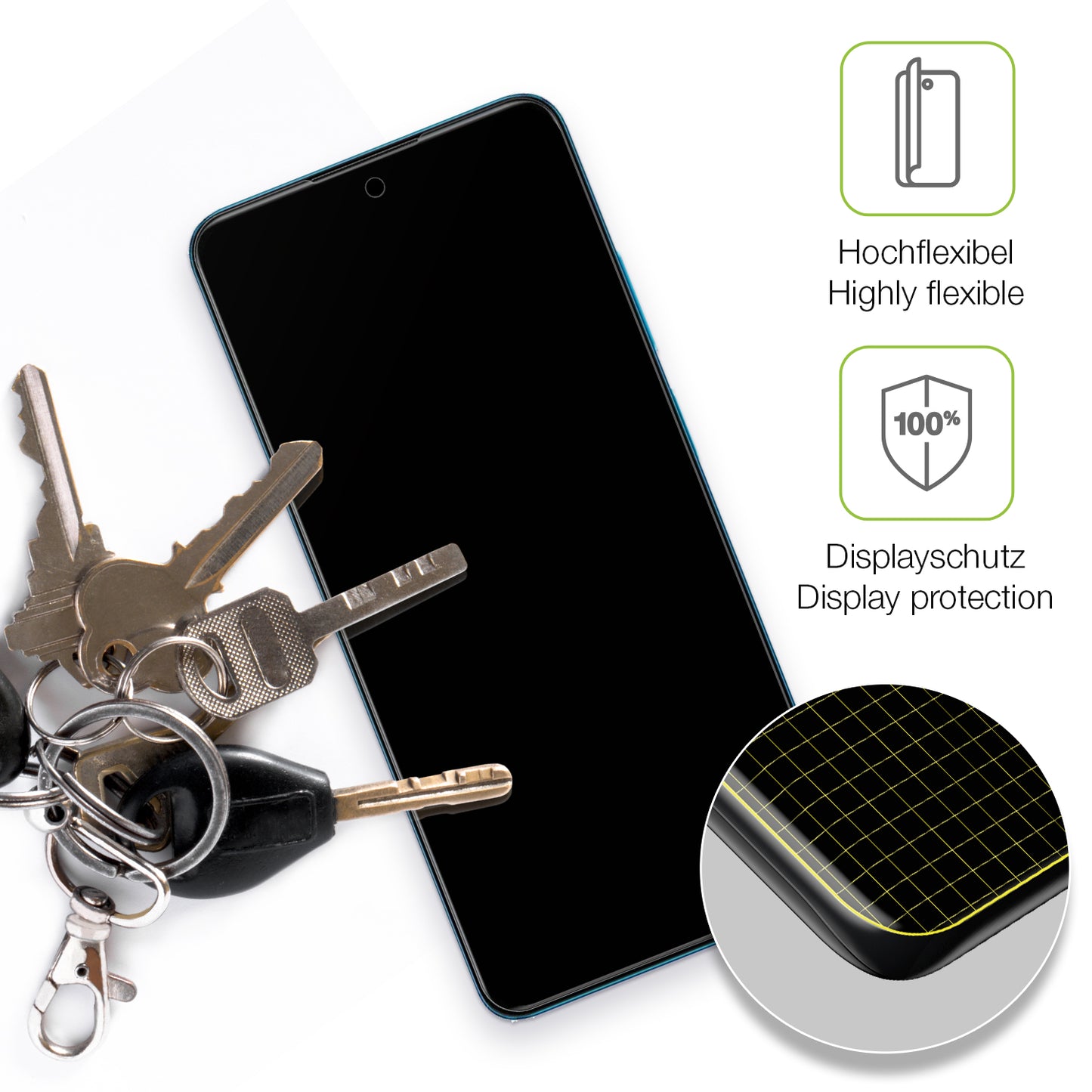 dipos Displayschutz für Xiaomi Redmi Note 12 Pro 4G 2209116AG, transparente Oberfläche, perfekte Passform auch für die Rundungen