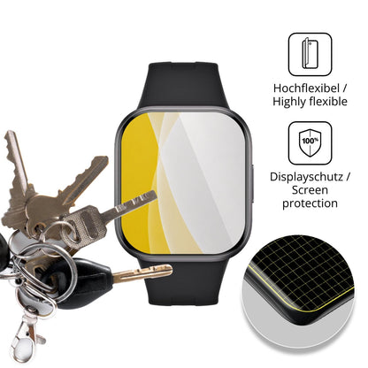 2x 3D Full Cover Schutzfolie für Xiaomi Redmi Watch 6 Active