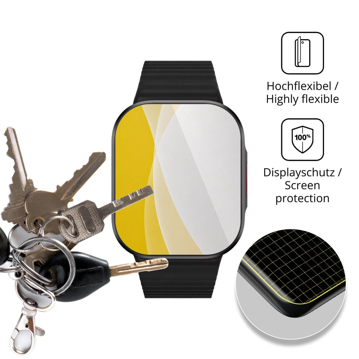 2x 3D Full Cover Schutzfolie für Xiaomi Redmi Watch 6 Lite