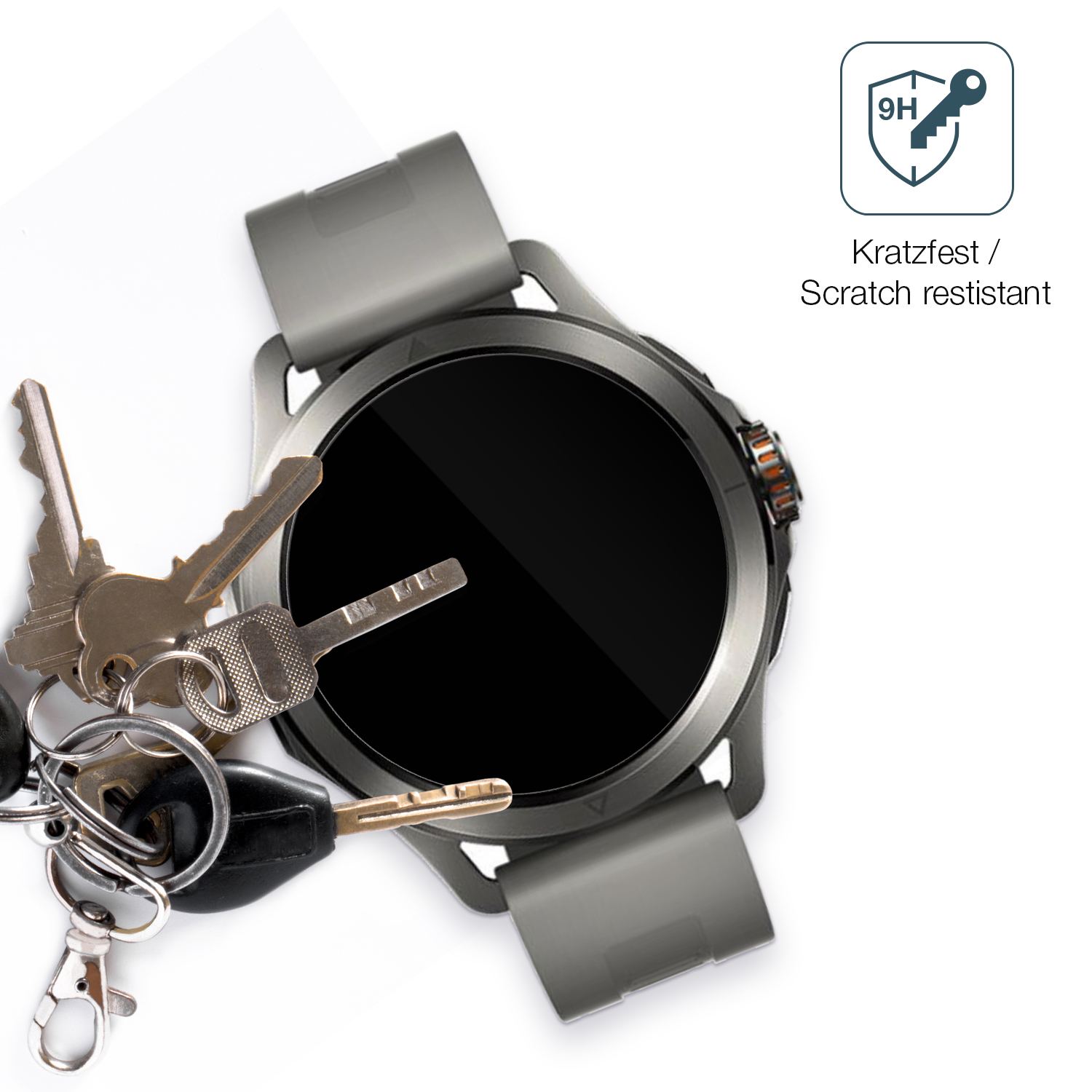 dipos Displayschutz für Xiaomi Watch S4, transparente Oberfläche, perfekte Passform auch für die Rundungen