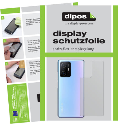 Matte Displayschutzfolie von dipos passend für Xiaomi 11T Pro Rückseite, präziser Zuschnitt und blasenfrei montiert