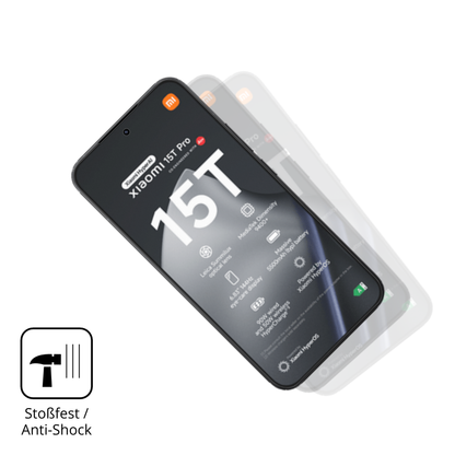 Schutz gegen Kratzer auf dem Xiaomi 15T Pro Glas durch Schlüssel, Stöße gegen die Tischkante oder Stürze