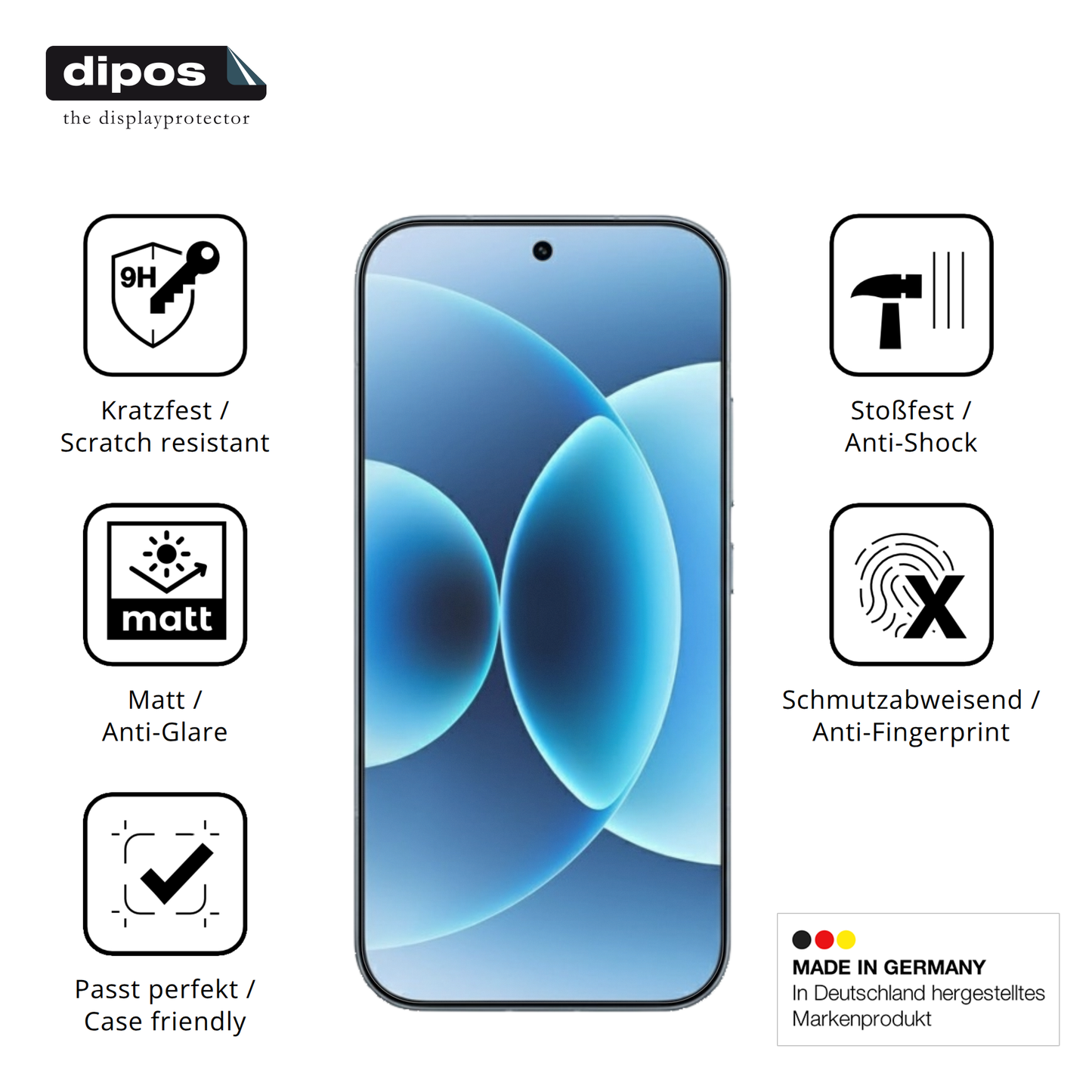 2x 9H Schutzfolie matt für Xiaomi 17 Pro Panzerfolie