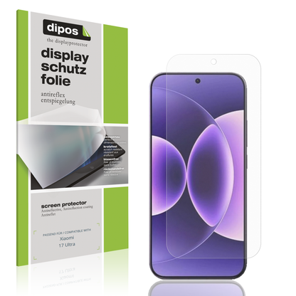 Matte Displayschutzfolie von dipos passend für Xiaomi 17 Ultra, präziser Zuschnitt und blasenfrei montiert