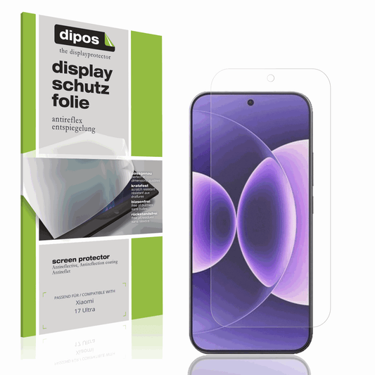 Matte Displayschutzfolie von dipos passend für Xiaomi 17 Ultra, präziser Zuschnitt und blasenfrei montiert