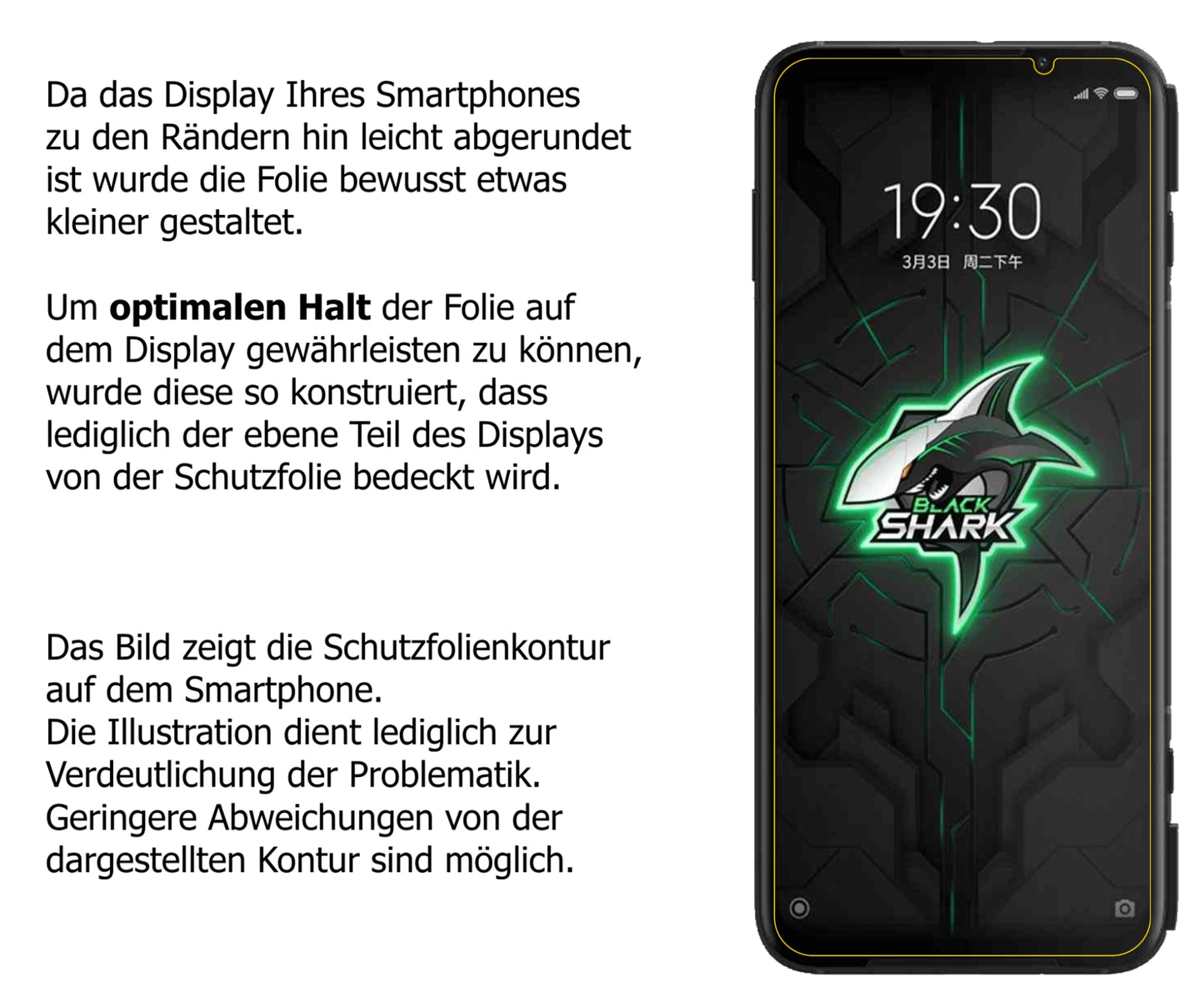 1x Schutzfolie matt für Xiaomi Black Shark 3 Display-Schutzfolie