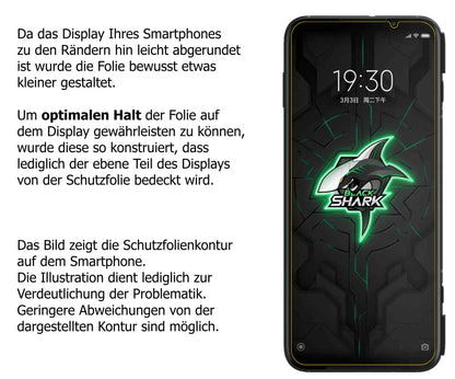 dipos Displayschutz für Xiaomi Black Shark 3 5G, transparente Oberfläche, perfekte Passform auch für die Rundungen