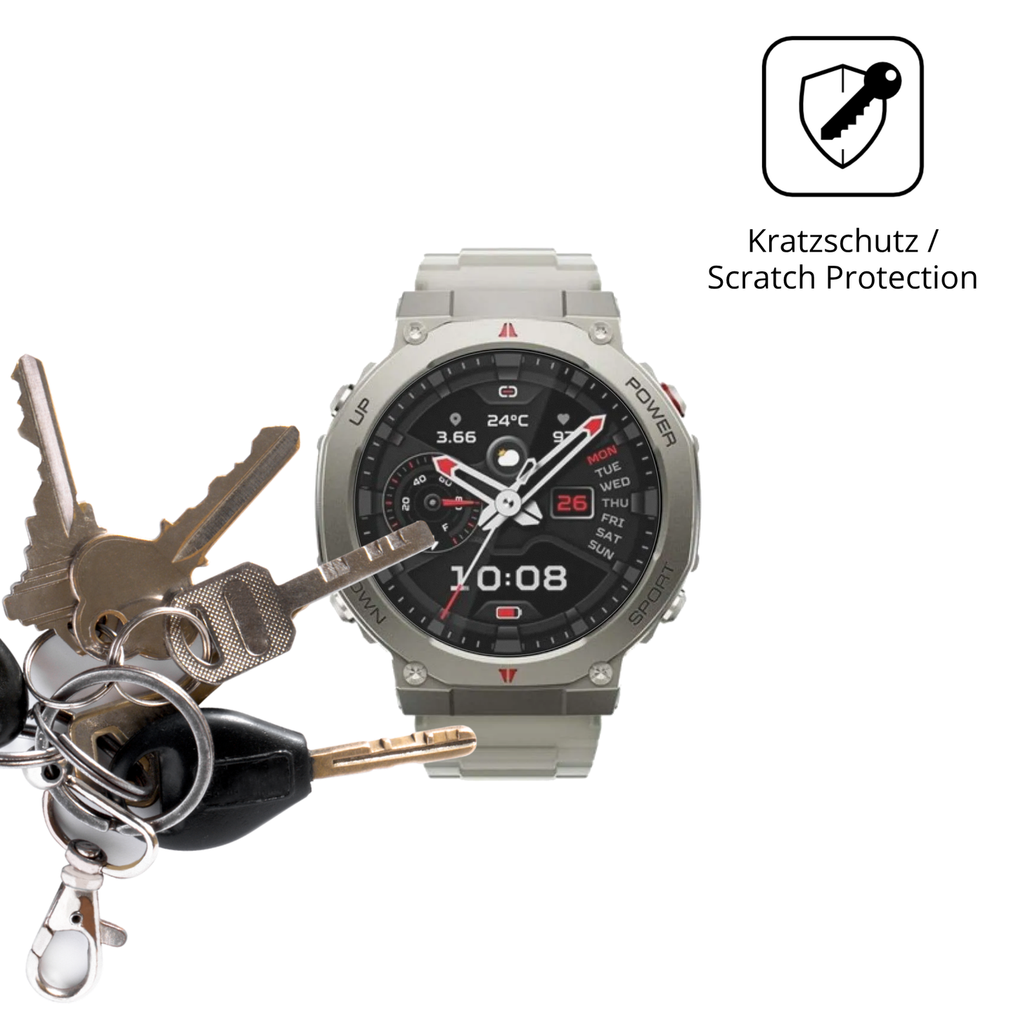 Schutz gegen Kratzer auf dem Xiaomi Black Shark GS3 Ultra Glas durch Schlüssel oder Ähnliches