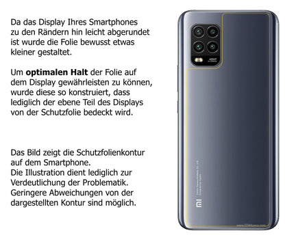 dipos Displayschutz für Xiaomi Mi 10 Lite 5G Rückseite, transparente Oberfläche, perfekte Passform auch für die Rundungen