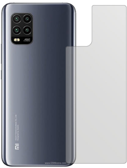 XiaomiMi 10 Lite 5G Rückseite mit aufgebrachter dipos Displayschutzfolie, die lästige Fingerabdrücke minimiert