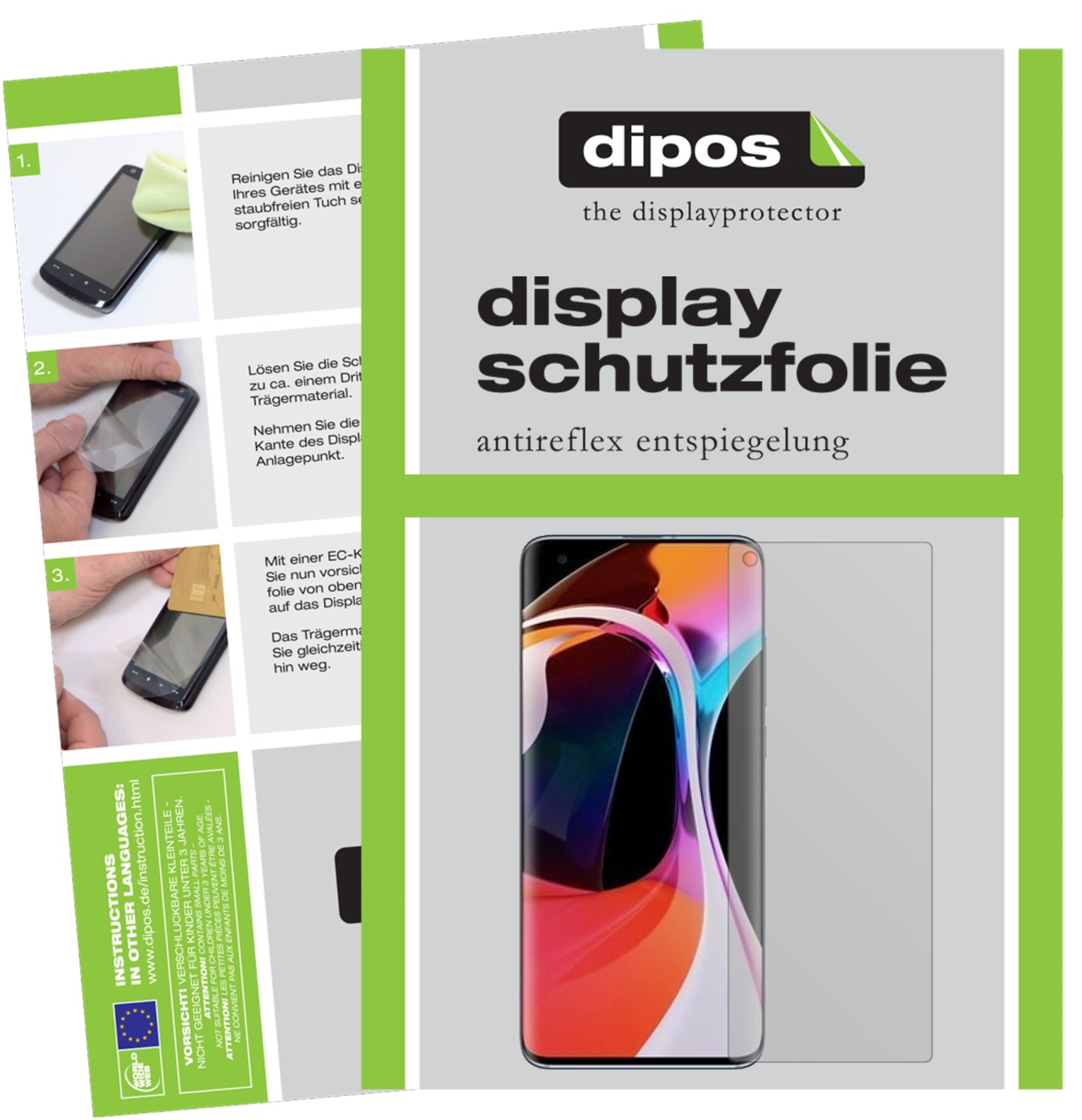 Matte Displayschutzfolie von dipos passend für Xiaomi Mi 10 Pro, präziser Zuschnitt und blasenfrei montiert