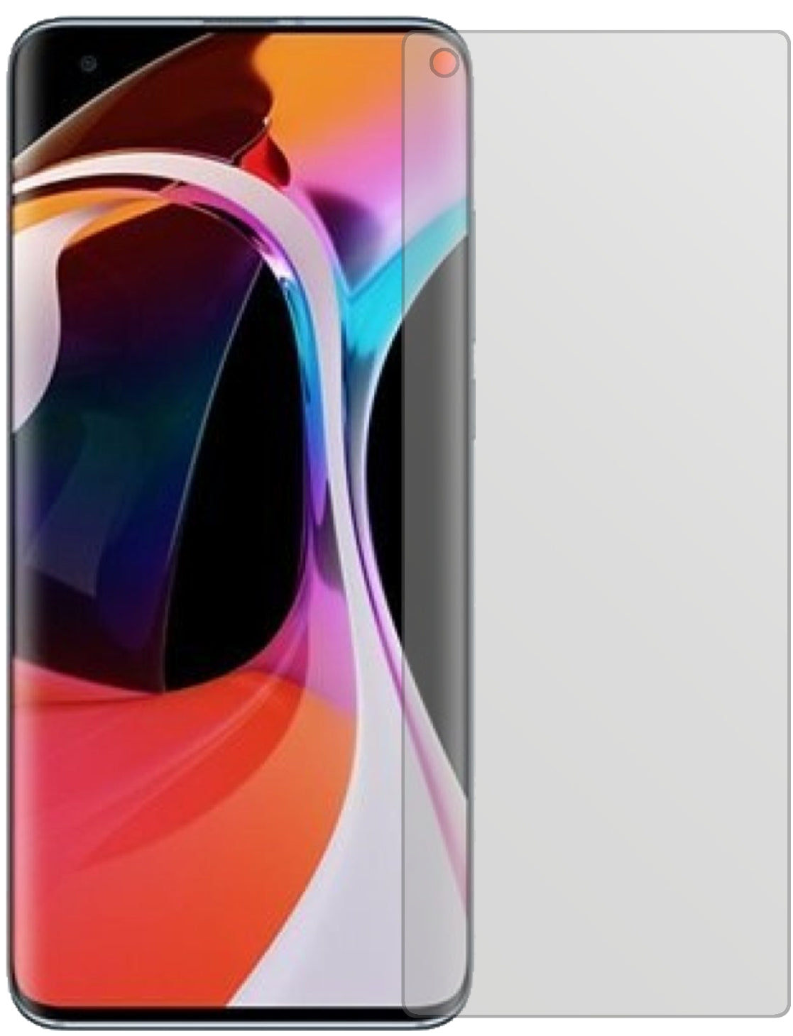 XiaomiMi 10 Pro mit aufgebrachter dipos Displayschutzfolie, die lästige Fingerabdrücke minimiert