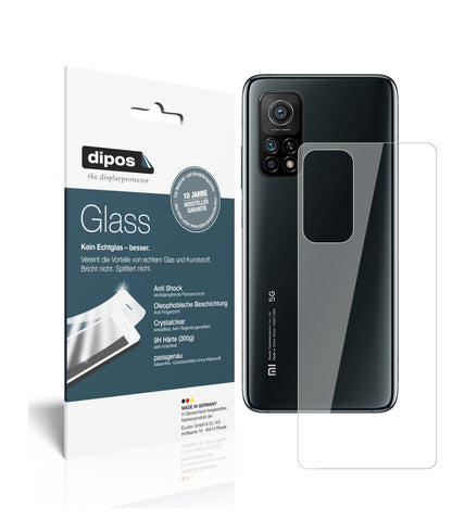 Klare Displayschutzfolie von dipos passend für Xiaomi Mi 10T Pro Rückseite, 9H kratzfest und blasenfrei montiert